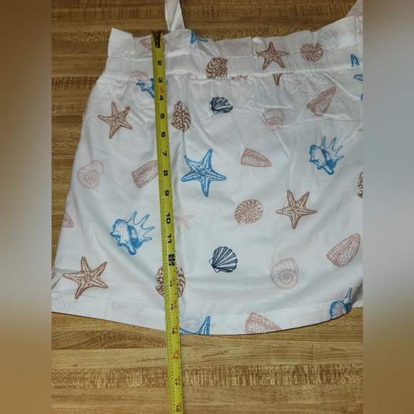 LOFT Sleep Seashell Star Fish Women’s Medium White Bow Tie Straps Top Blouse - Picture 9 of 10